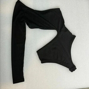 SHEIN Black Side Cut out Bodysuit